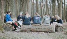 groep in bos